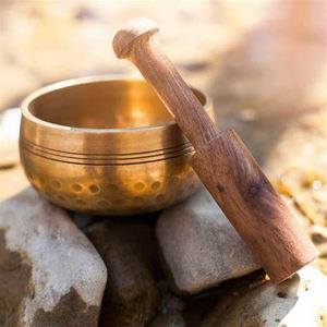 Meilleure qualité d'exportation Vintage nouveauté pur laiton rond guérison méditation chant son bol martelé Design maillet en bois - Product Image 1
