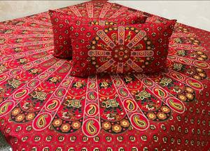 Hand made Bedsheet with two <b>Pillow</b> Covers 100% Cotton Bedsheet for Hotels Uses New light luxury washed cotton Bedsheet - Product Image 5