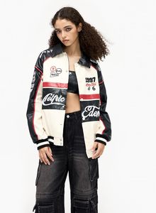 เสื้อแจ็กเก็ตหนังสำหรับนักขี่มอเตอร์ไซค์ขนาดใหญ่เสื้อแจ็กเก็ตมอเตอร์ไซต์แบบสตรีทแวร์ใช้ได้ทั้งชายและหญิง - Product Image 3