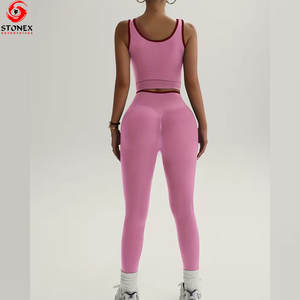 Conjunto de Yoga de 2 Piezas Transpirable para Mujer, Venta Caliente, con Logotipo Personalizado y Servicio OEM, Cintura Alta, Spandex/Nailon - Product Image 5