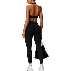 Ensemble de yoga pour femme : haut de sport sans couture, leggings taille haute, extensible, respirant, léger, vêtements de sport actifs - Product Image 1