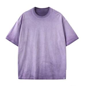 OEM bordado personalizado imprimir logotipo con 245gsm peso pesado TAMAÑO DE EE. UU. teñido transfronterizo moda camiseta desgastada para los hombres - Product Image 4