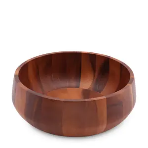 Bol en bois profond, construction à paroi épaisse, plat de service fait à la main pour les soupes, les salades, les repas à la maison, les cuisines, les repas quotidiens en famille, chaud - Product Image 1