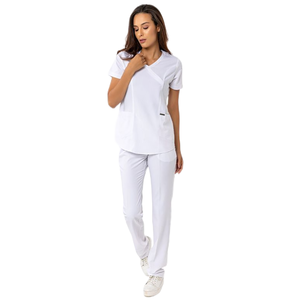 Customized Women Hospital <b>Nursing</b> Scrubs Suit Uniforms Women Short Sleeve Medical Scrubs Sets - Product Image 1