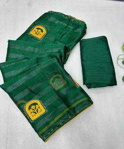 El Sari de lino más elegido con diseño de pelea y trabajo de lentejuelas para ropa informal y de fiesta, hermoso trabajo de bordado - Product Image 4