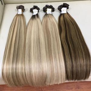 Extensiones de Cabello Humano Natural Virgen al Por Mayor, Cabello Remy Peruano Real Ruso, Tejido a Mano, Balayage - Product Image 1