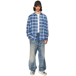 Camisas de Franela Personalizadas para Hombre, Estilo Casual, Holgadas, con Bolsillo con Logotipo, a Cuadros, Elegantes, de Manga Larga, Ligeras - Product Image 6