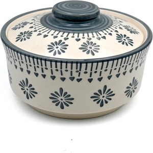 Juego de vajilla de cerámica con tapa Diseño gris Jhallar Incluye 3 Donga Sirve de 750ml 500ml 250mL Tamaños para servir comida de salsa - Product Image 5