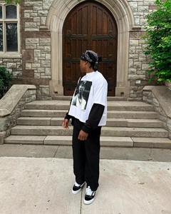 กางเกงวิ่งออกกำลังกายแนวสตรีทสำหรับผู้ชายและผู้หญิงพิมพ์ลายได้ตามต้องการกางเกงสเวตเตอร์ทรงแบ็กกี้ระบายอากาศได้ดีมีดีไซน์ตัวอักษรเย็บปะติด - Product Image 2