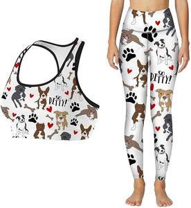 Ensemble legging sublimé personnalisé avec soutien-gorge de sport | Tenue de gymnastique deux pièces pour femmes | Compression Yoga Fitness Activewear - Product Image 1