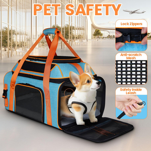 宠物背袋轮子适合小型犬猫透气大容量旅行包航空认可可折叠软质安全背包 - Product Image 4