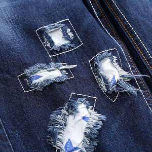 กางเกงยีนส์ผ้าฝ้าย100% พอดีตัวสำหรับผู้ชายทรงตรงระบายอากาศได้ดี - Product Image 6