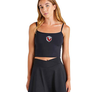 High Quality Women's Slim Fit <b>Tank</b> <b>Top</b> New Design <b>Square</b> <b>Neck</b> Cami Solid Color Breathable Soft Cotton Customized Printing Front - Product Image 1