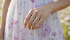 14K Gold & Natural Diamond Thin Eternity <b>Band</b> <b>Ring</b> For Women's - Product Image 5