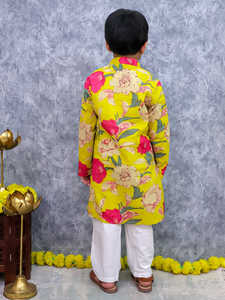 Ensemble de pyjama Kurta en coton uni de haute qualité pour enfants | Tenue traditionnelle en tissu respirant pour les fonctions | Indian Factory - Product Image 6