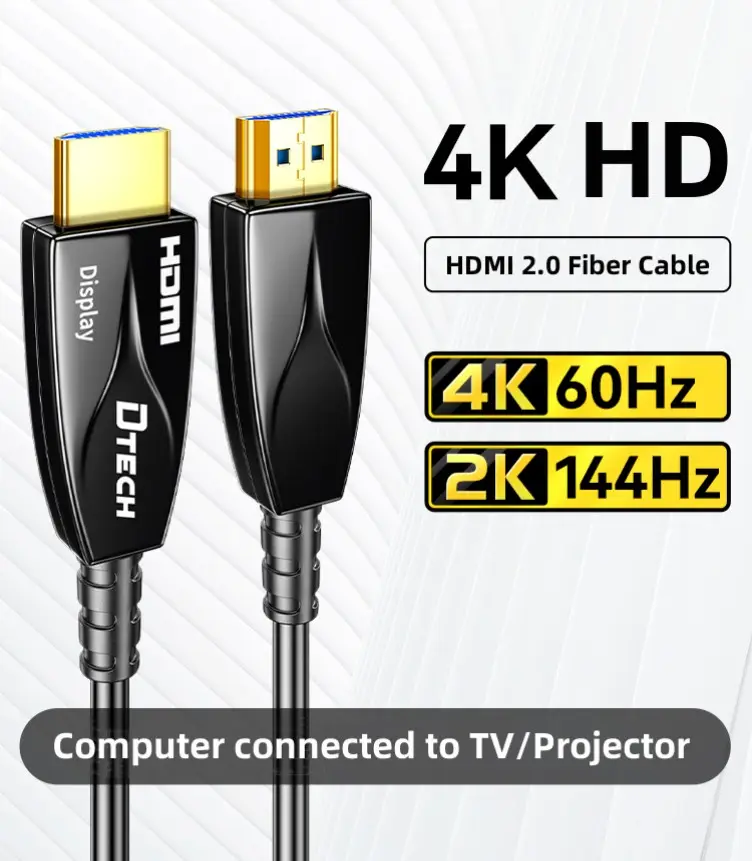 10M Fiber-HDMI-Kabel unterstützt 4K @ 60Hz HDR ARC UHD 2160P HD 1080P 3D-Signal-Einweg-Übertragung HDMI-Fiberkabel