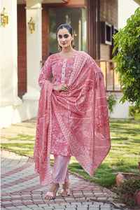 Colección de verano India y paquistaní para mujer, Kurta estampado de algodón con Pantalón de algodón estampado y Mul algodón Dupatta hecho a mano indio - Product Image 2