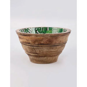 Lot de 4 bol de serveur en bois émaillé pour le travail des aliments et des desserts Tendance conçu rond fait à la main nouveau style bol de nourriture en bois de luxe - Product Image 5