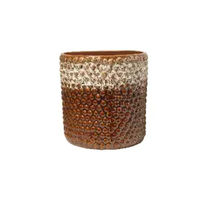 印度制造商热卖现代设计的圆点圆形陶瓷花盆，用于花园装饰