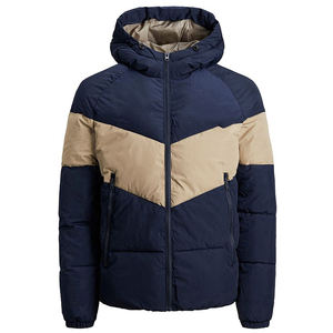 Blouson matelassé imperméable à capuche 100 % polyester pour homme, style urbain, haute qualité, col montant, pour l'hiver, service OEM - Product Image 3