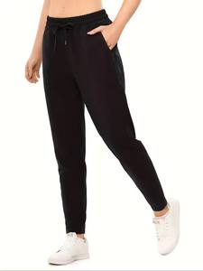 2024 femmes décontracté lin pantalon 100% élastique respirant taille moyenne cordon avec poches latérales pour l'hiver - Product Image 5
