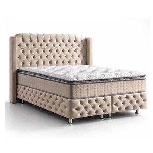 Ensemble de lit turc de style contemporain avec sommier relevable et rangement, tête de lit capitonnée de luxe, matelas Bonnel Hercules de qualité supérieure, mobilier de maison - Product Image 6