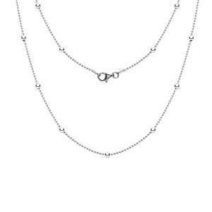 ลูกปัดทองแดงชุบทอง18k โซ่เงิน1มม. X 45ซม. พร้อมลูกบอลขนาด3มม. และ6มม. สำหรับการทำเครื่องประดับ - Product Image 2