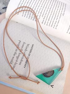 Vjoshijewels Indian Handcrafted Wood Resin Pendant <b>Necklace</b> Unique Resin Inlay Design for Unisex <b>Boho</b> Rustic Minimalist Styles - Product Image 3