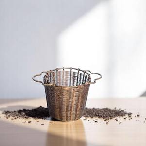 Luxury Quality Handcrafted Brass <b>Large</b> Deep <b>Tea</b> Strainer Fine Woven Stainless Steel Filter <b>for</b> High <b>Tea</b> Events Made In India - Product Image 3