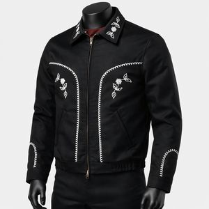 Chaqueta bomber bordada con cremallera, estilo casual, ropa de calle de diseñador, chaqueta bomber personalizada de invierno para hombre - Product Image 3