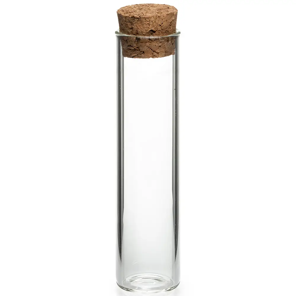 Glass Tube with Cork Test tube with Cork for decoration tea herbs and spices clear borosilicate glass with cork