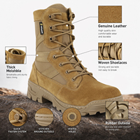Bottes tactiques Cordura avec système de fermeture rapide, bottes de combat HydroGuard imperméables avec trous d'aération, chaussures de patrouille