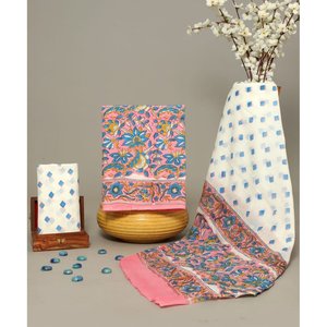 Conjunto de traje de algodón con estampado de bloques para mujer con dupatta de algodón - Product Image 1