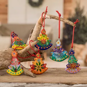 Atacado decorações de natal pingente árvore de natal ornamentos cloisonne artesanato tradicional conjunto ornamentos de cerâmica artesanal