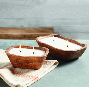 Rustic Wooden Dough Bowl Candle Holder Unique Candle Handmade Farmhouse Wood Dough Bowl Lowest Price - Product Image 2
