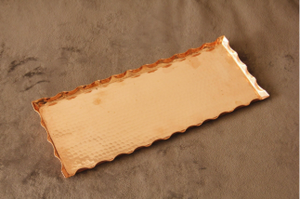 Plateau à dessert et chocolat en forme de rectangle Plateau de service en cuivre fait main avec poignées décoratives Moderne - Product Image 6