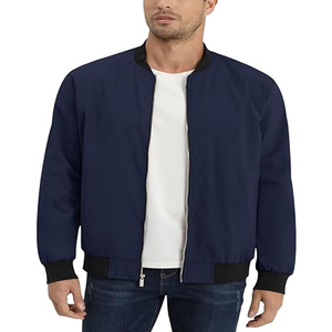 Blouson aviateur à manches longues pour hommes personnalisable en usine OEM Offre Spéciale confortable de grande taille à col montant et coupe ajustée pour l'hiver - Product Image 3