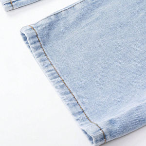 Chaqueta Holgada de Cuero Vacuno para Hombre, Cintura Alta, Pierna Ancha y Recta, Lavado Claro, Estilo Urbano, Lona Vaquera, Talla Grande - Product Image 5