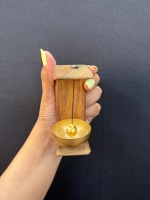 Elegante Timbre Magnético de Madera de Haya y Latón para Tiendas, Campana Decorativa Acústica y Serena para Hogar, Oficina y Comercios