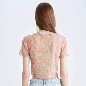 Trendy Custom <b>Tie</b> <b>Dye</b> Crop Tee Streetwear Short Sleeve for Girls - Product Image 4
