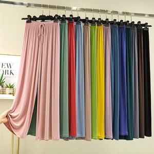 Pantalones rectos Modal de cintura alta para mujer, pantalones de pierna ancha holgados informales, pantalones drapeados geniales que combinan con todo - Product Image 1