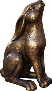 Sculpture de rugissement de lapin en aluminium moderne artisanat rustique élégant avec art de la faune coloré beaux espaces de vie décoratifs pour la maison - Product Image 4