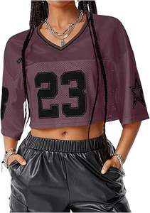 Camisetas personalizadas de uniforme de fútbol americano para mujer, camisetas cortas transpirables de verano que absorben la humedad, ropa deportiva de manga corta, Jersey - Product Image 2