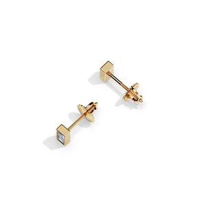 Antique Stud Earring Emerald Cut Moissanite Diamond Stud Solitaire Earring For Womens 925 Silver With Gold Plated Charm Jewelry - Product Image 4