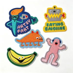 Handmade Embroidered <b>Iron</b> <b>On</b> Patches Set Woven Fabric Celestial Theme Patches Decorative Fashion <b>Badges</b> for Clothing Hats Jacket - Product Image 1