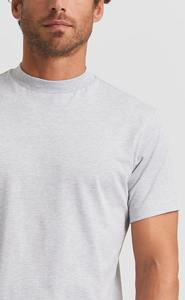 T-shirt décontracté gris chiné uni à col ras du cou et manches courtes pour homme, coupe décontractée, idéal au quotidien - Product Image 2
