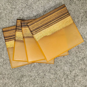 Dessous de verre en bois et en résine de forme rectangulaire élégante pour la décoration intérieure Tapis et tampons classiques - Product Image 5