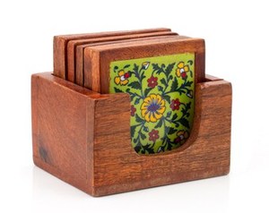 High Quality Eco-Friendly Brown <b>Wooden</b> <b>Coasters</b> Classic Shaped Customizable Box New Model Set Pads/Mats Home Bar Decor Table Use - Product Image 4