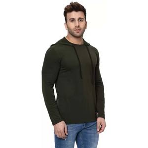 Gym <b>Mens</b> Cotton Stylish Full Sleeves Hoodie <b>T</b>-<b>Shirt</b> Custom Round Neck <b>Hooded</b> <b>T</b>-<b>Shirt</b> - Product Image 2