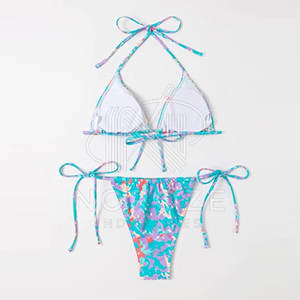 High Quality <b>Bikinis</b> <b>Set</b> Hanging Swimwear Backless Side Tie Adjustable Women <b>Sexy</b> <b>Bikinis</b> - Product Image 2